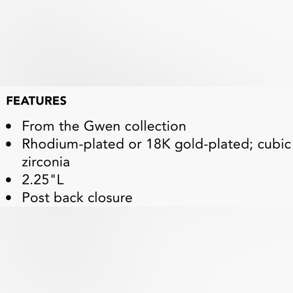 NWT Nadri CZ Herringbone Linear Drop Earrings - Picture 6 of 7